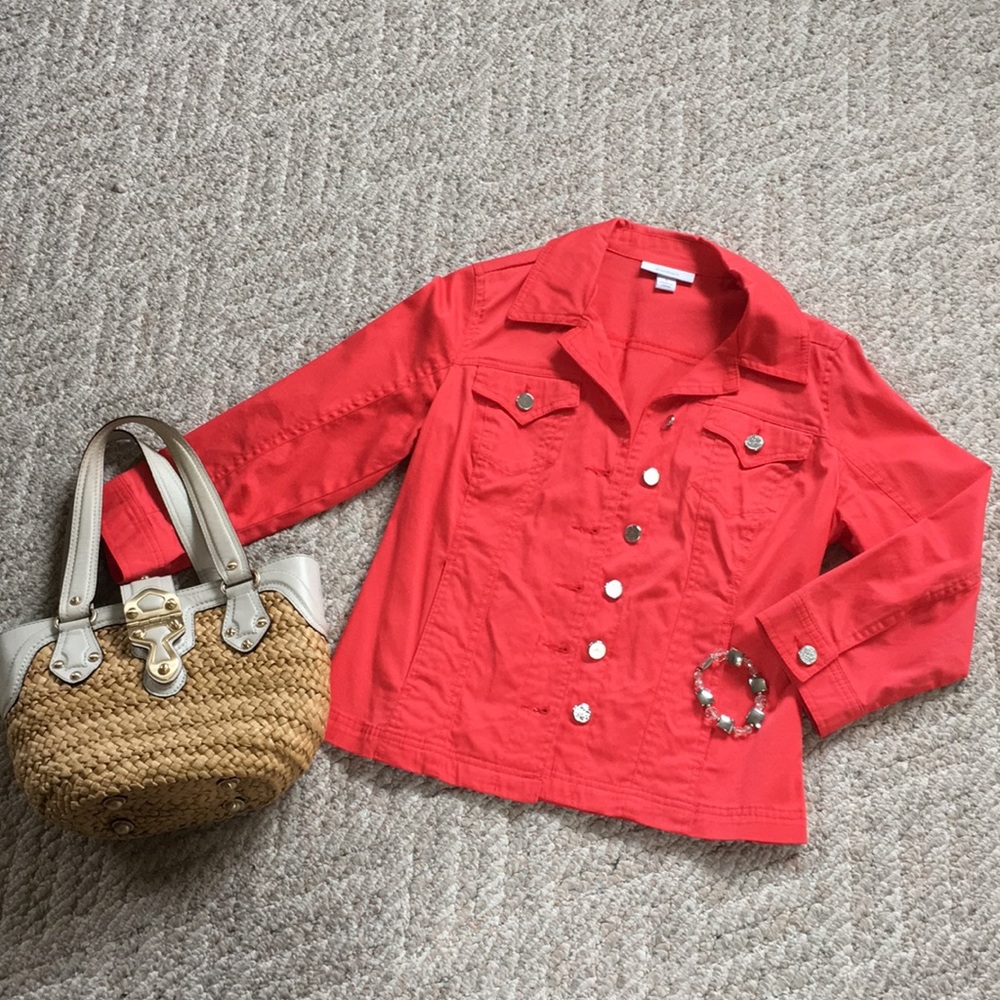 Bright Coral Dressbarn Spring Jacket  - Size Small